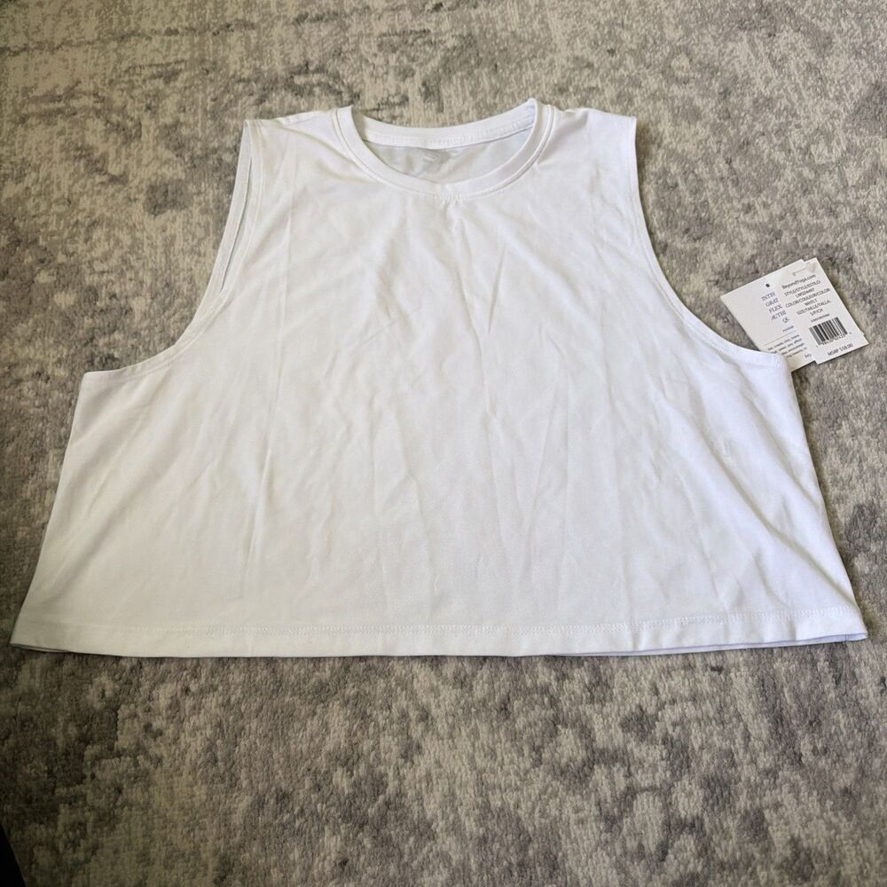 Beyond Yoga Featherweight Minimal Cropped Tank S White